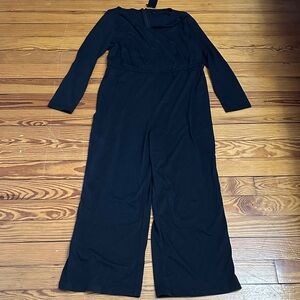 Chic Black Long Sleeve Jumpsuit V neck